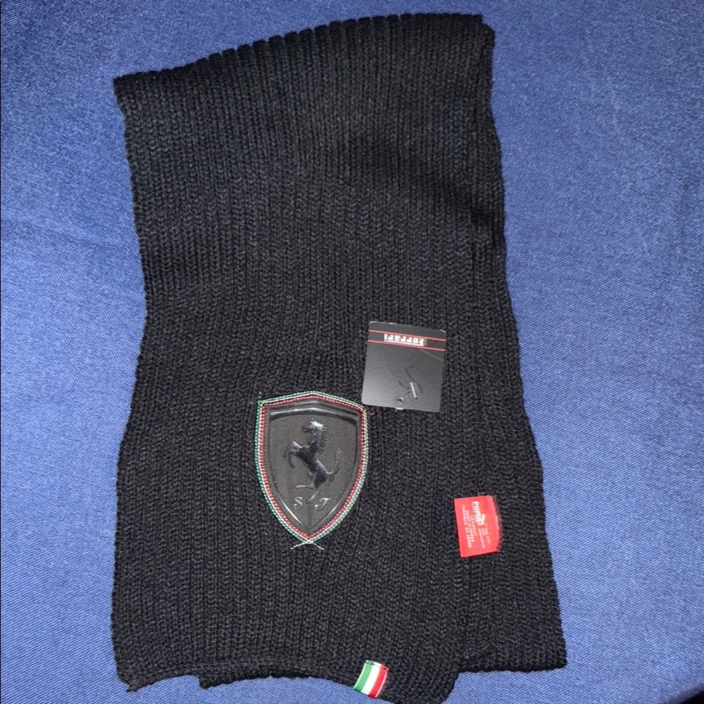 Puma Ferrari Black Knit Scarf
